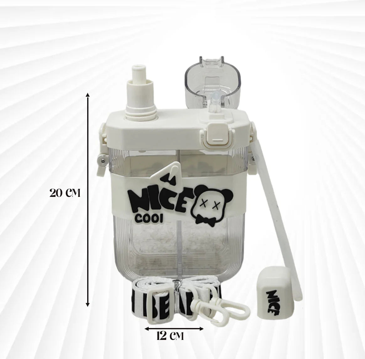 Nice Cool Water Bottle White 600ml MM763