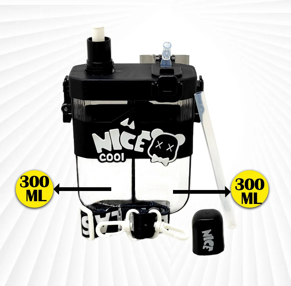 Nice Cool Water Bottle Black 600ml MM762