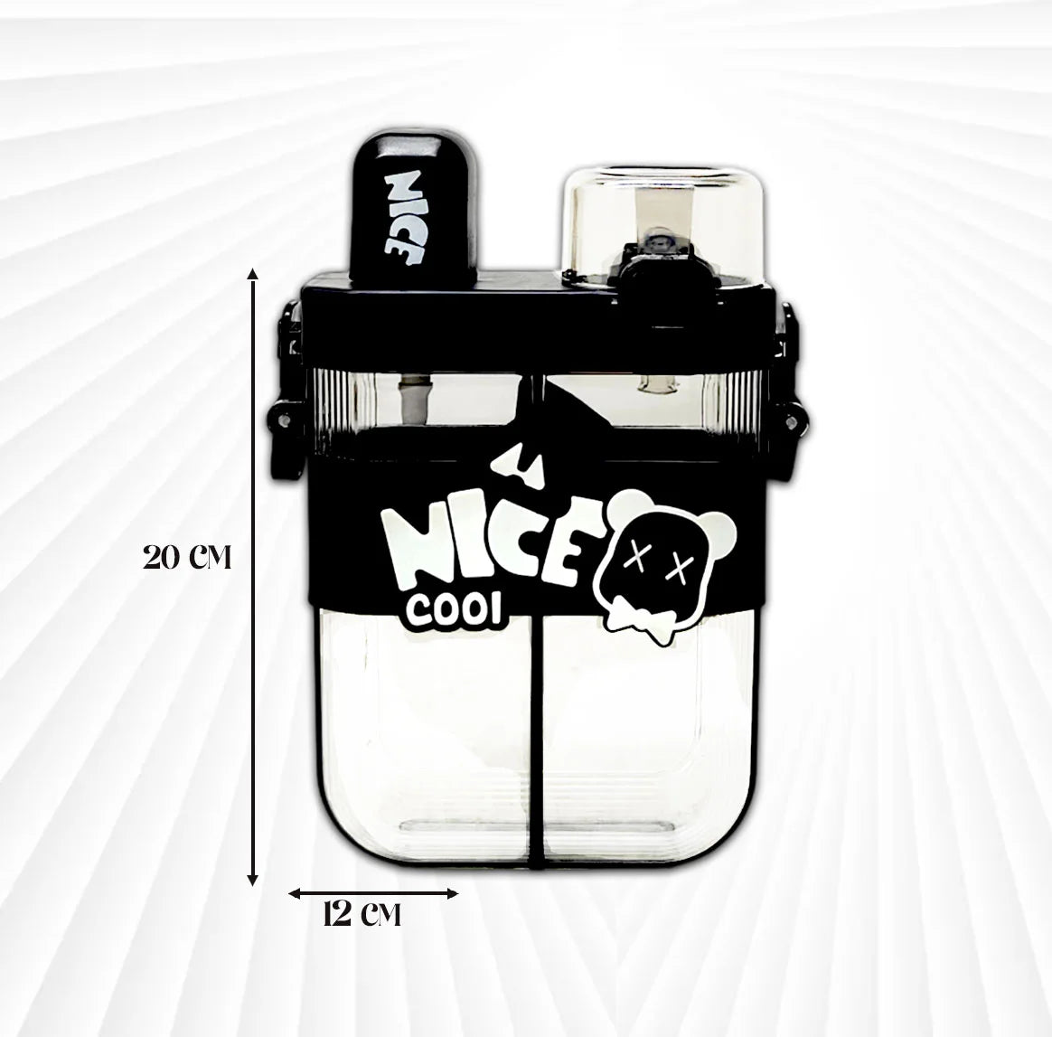 Nice Cool Water Bottle Black 600ml MM762