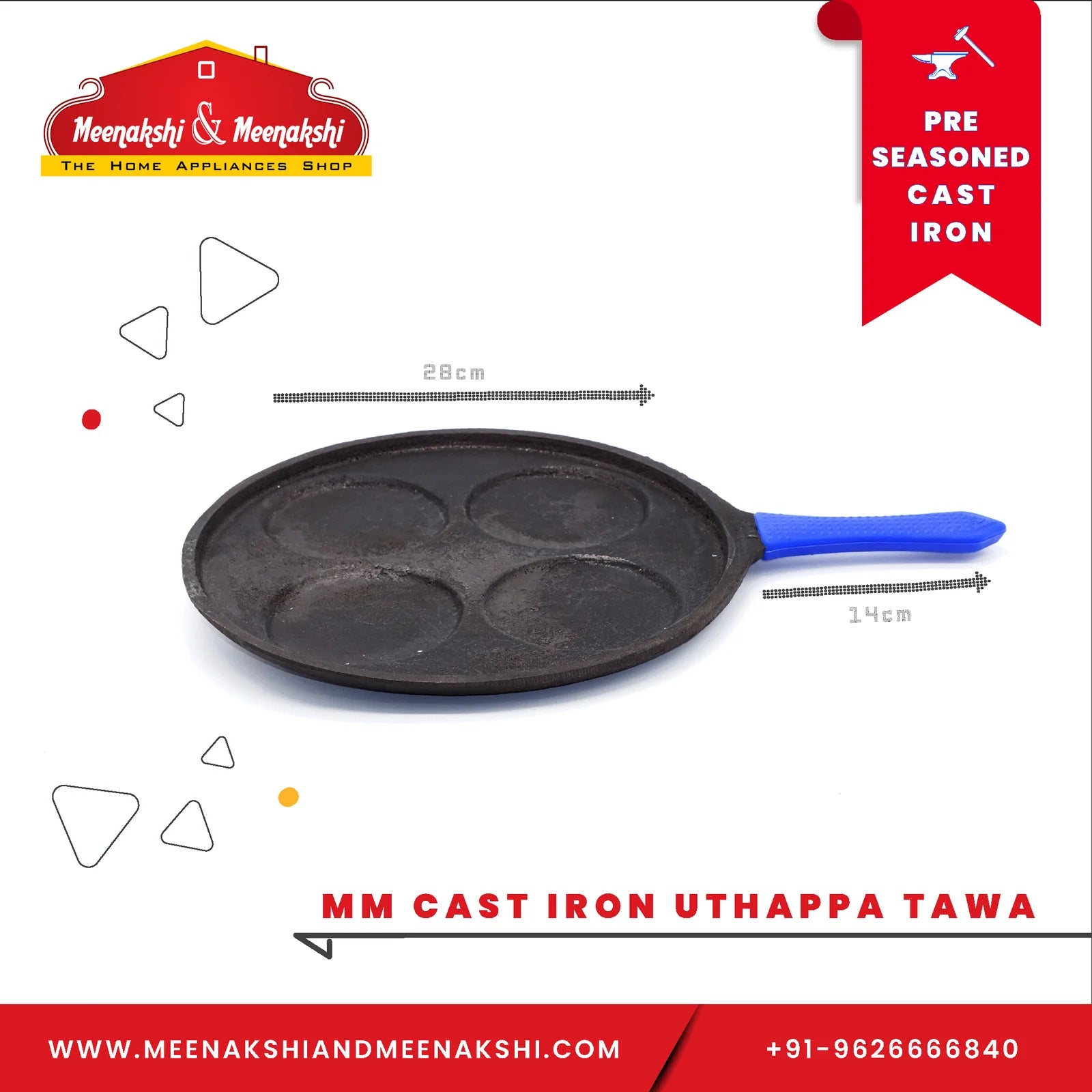 MM CAST IRON Uthappam Tawa