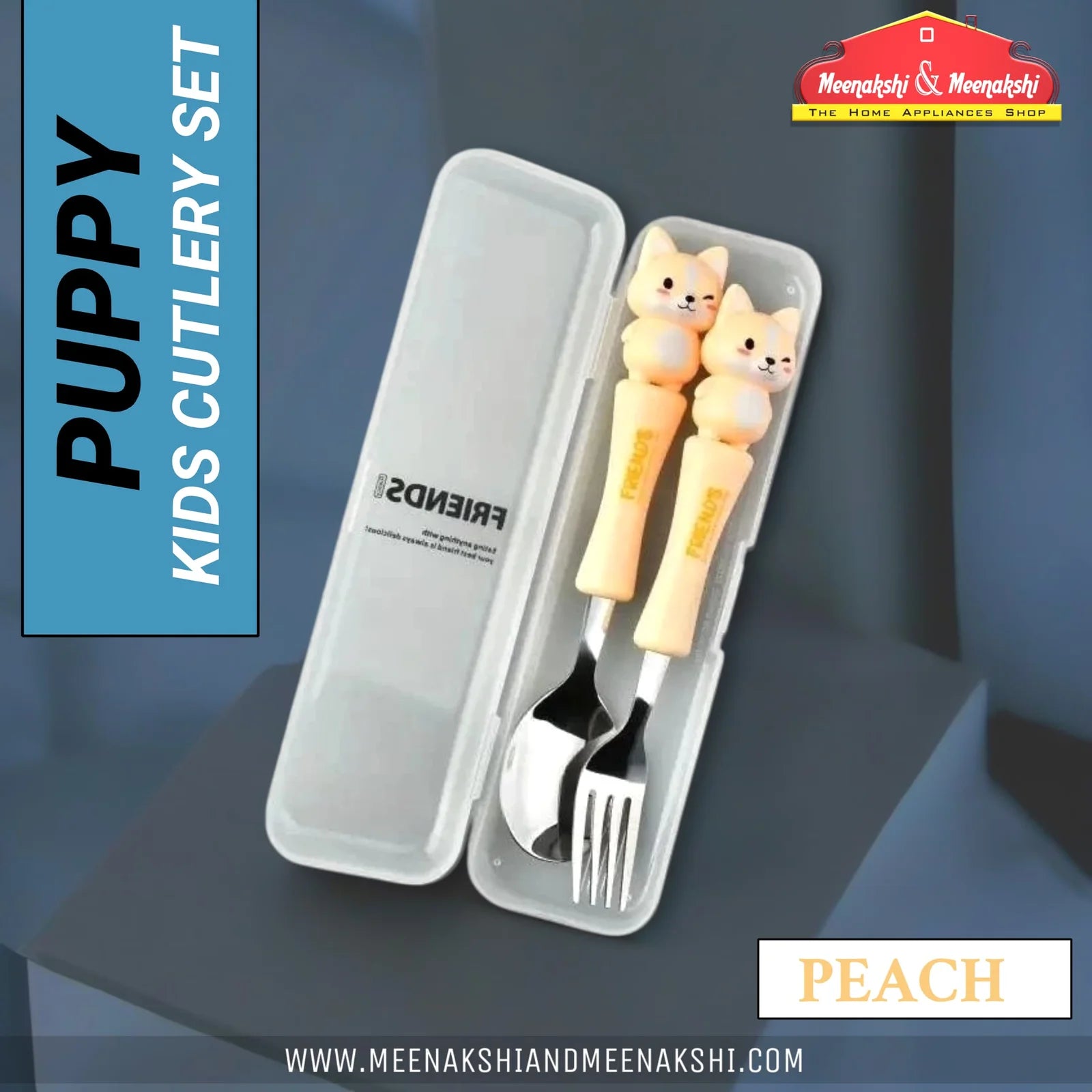 Puppy Kids Cutlery Set Peach MM2112