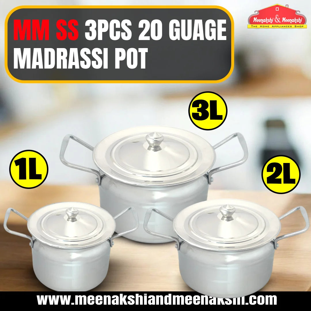 MM SS 3PCS 20 Guage Madrassi Pot Combo MM3044