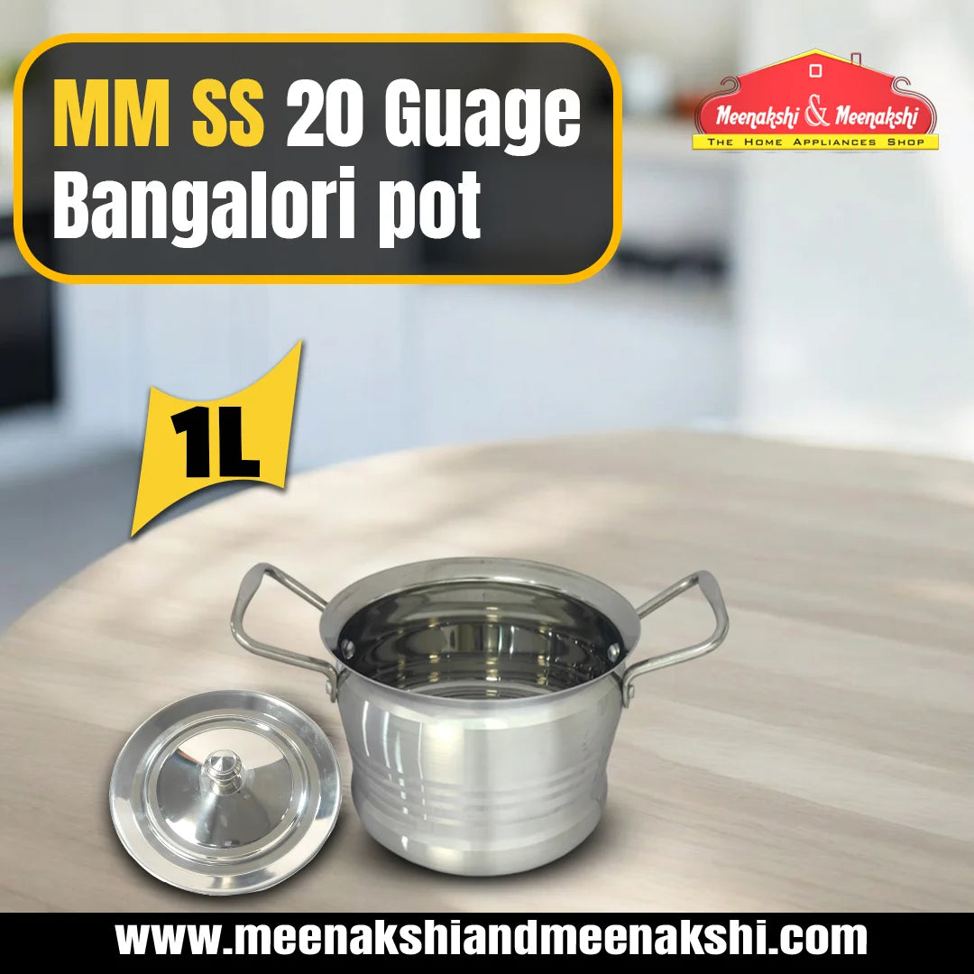 MM SS 20 Guage Bangalori Pot 1L MM3037