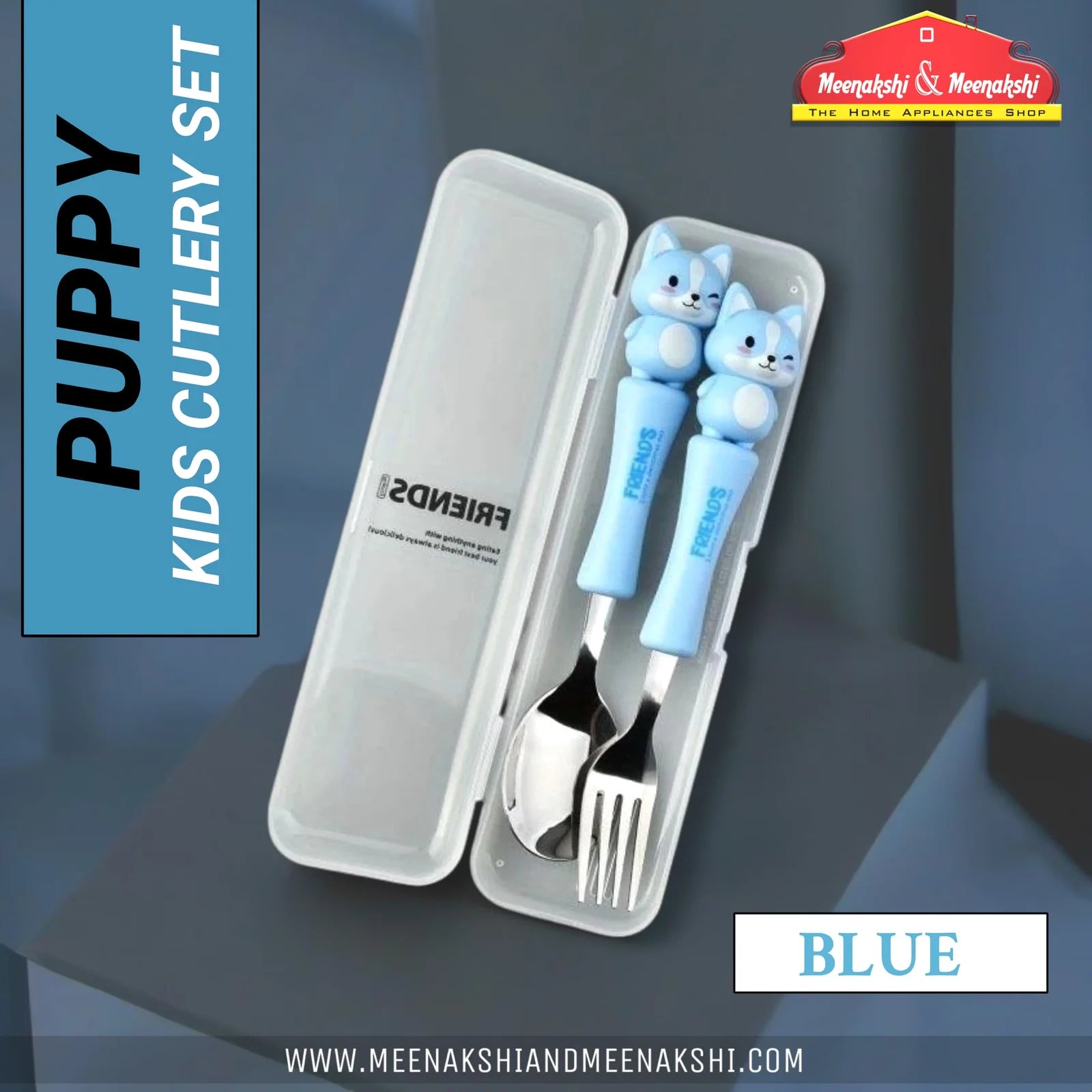 Puppy Kids Cutlery Set Blue MM2111