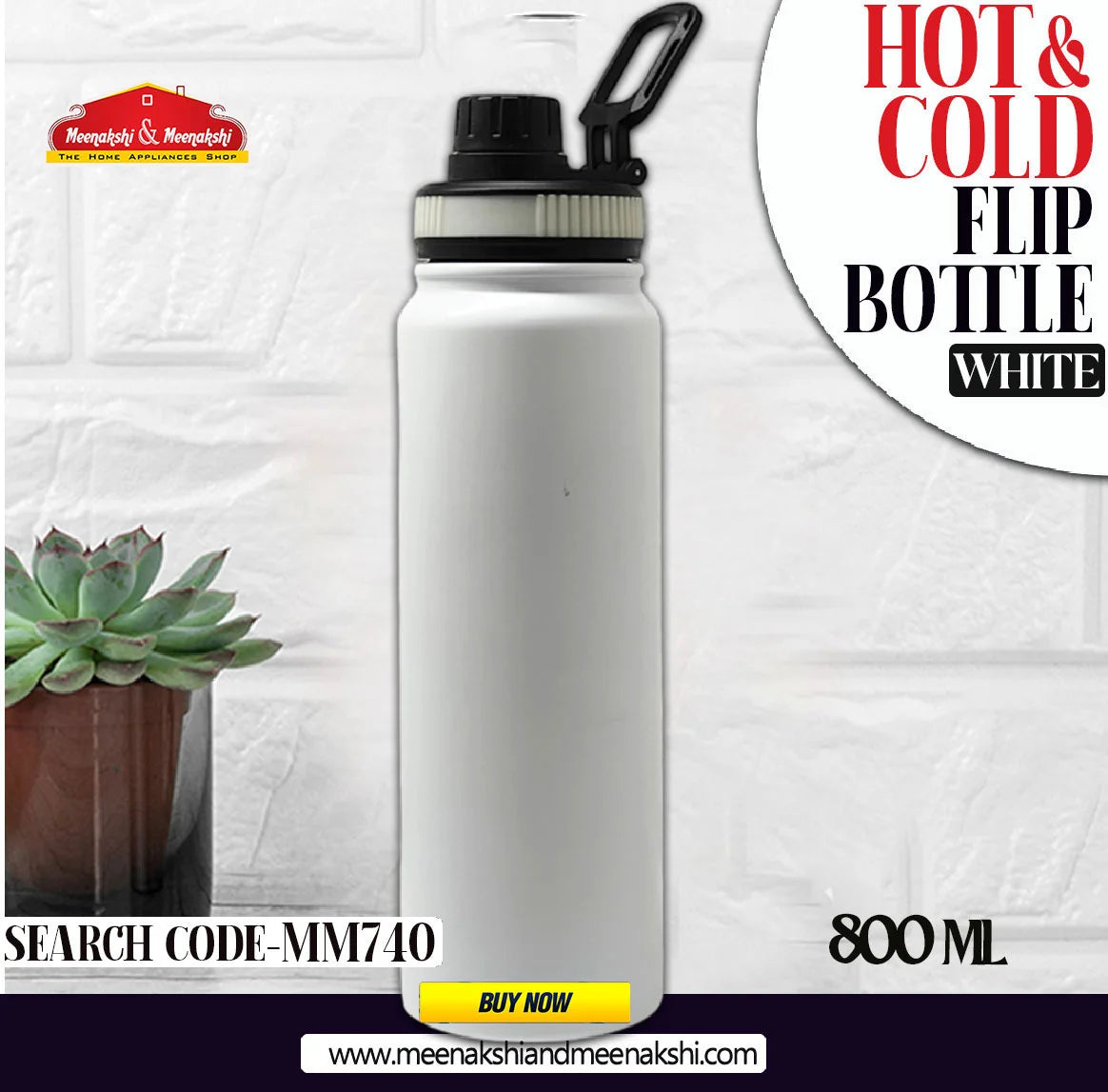 Hot & Cold Flip Bottle 800 ml White MM740