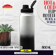 Hot & Cold Flip Bottle Black & White MM739