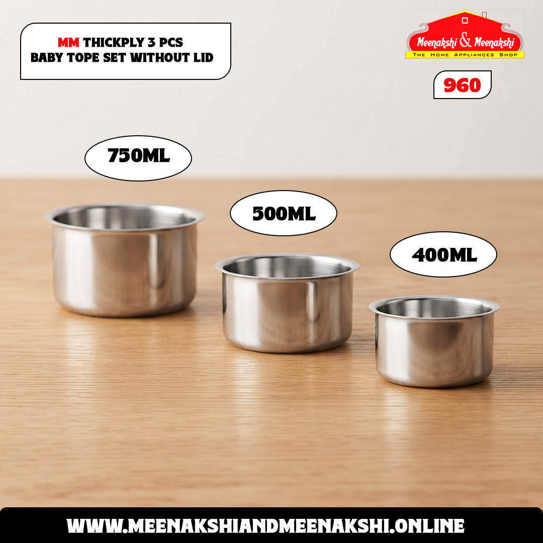 MM Thickply 3PCS Baby Tope Set Without Lid 960