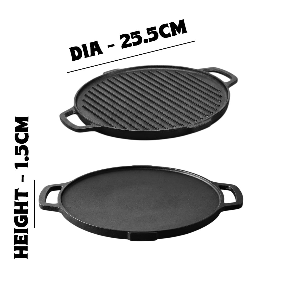 MM CI 10inch 2 in 1 Dosa Tawa & Grill Pan 1086