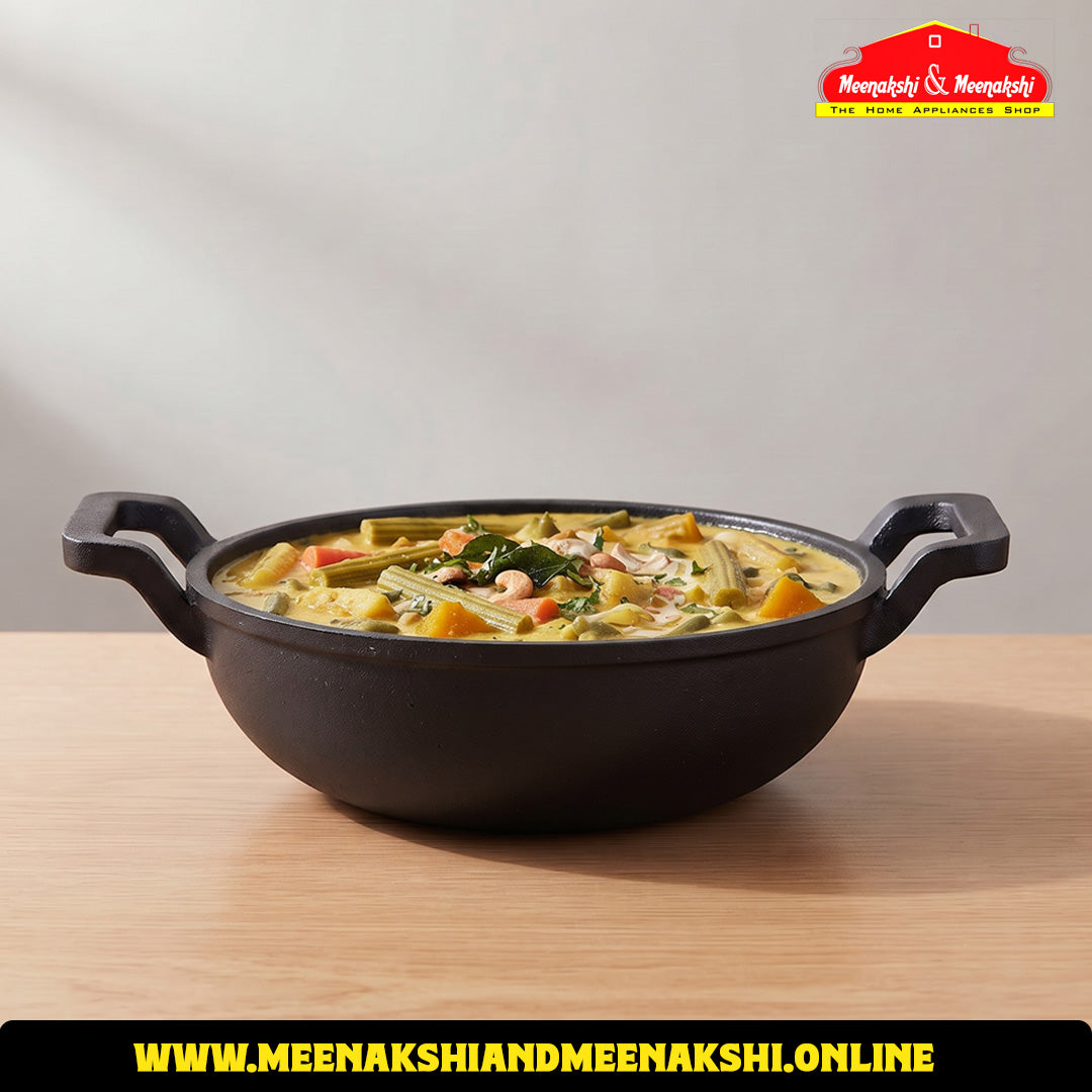 MM CI 10.5Inch Flat Kadai With Curve Handle 26cm/3L 1080