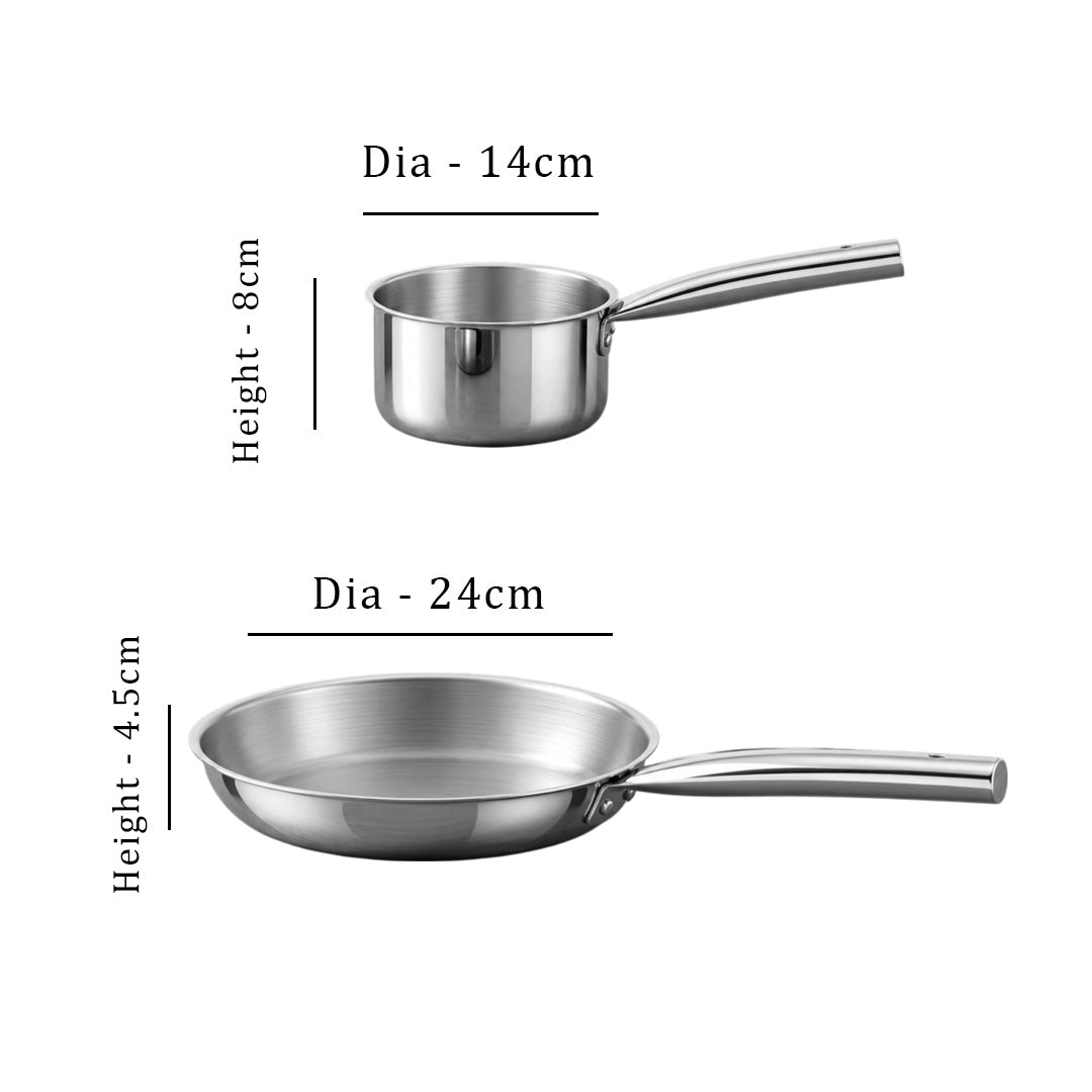 MM Triply 4PCS Cookware + 22CM Biriyani Pot Combo