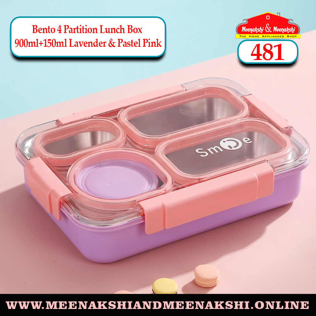 Bento 4 Partition Lunch Box 900ml + 150ml