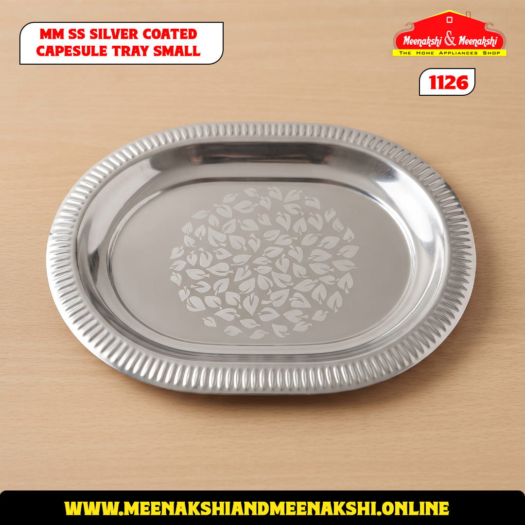 MM SS Silver Coated Capsule Tray Small 1126