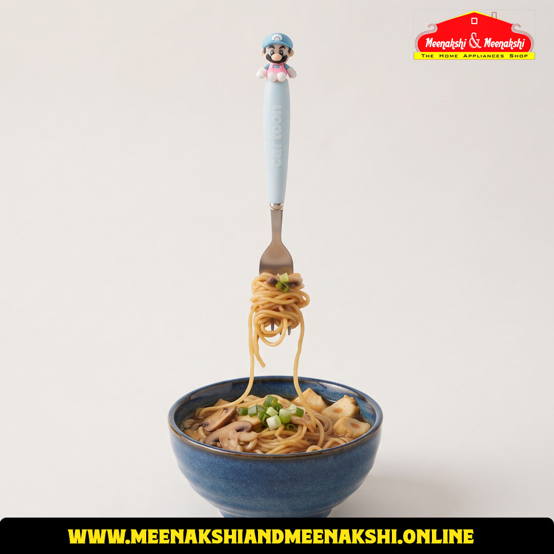 Cartoon 2PCS Spoon & Fork Set Super Mario