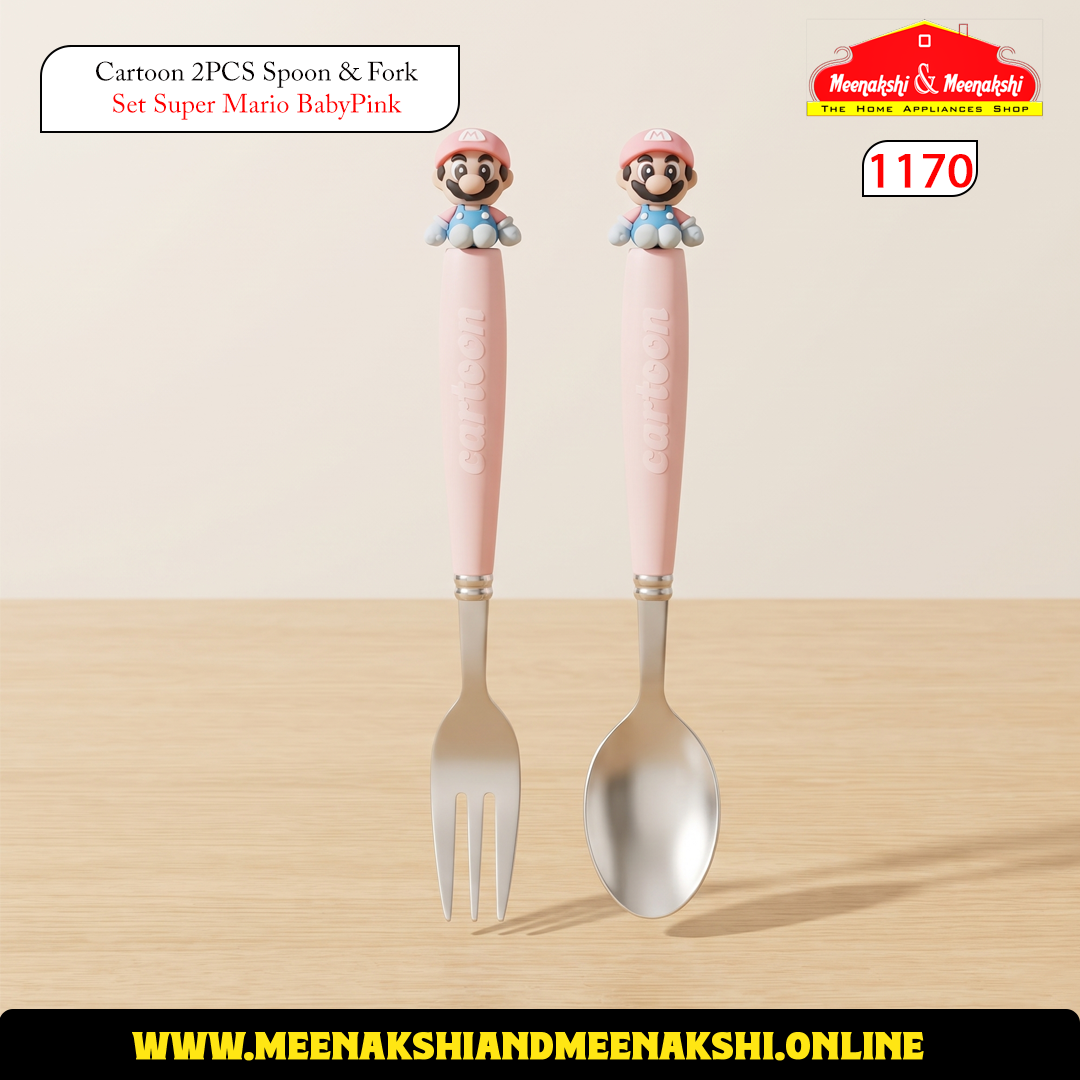 Cartoon 2PCS Spoon & Fork Set Super Mario