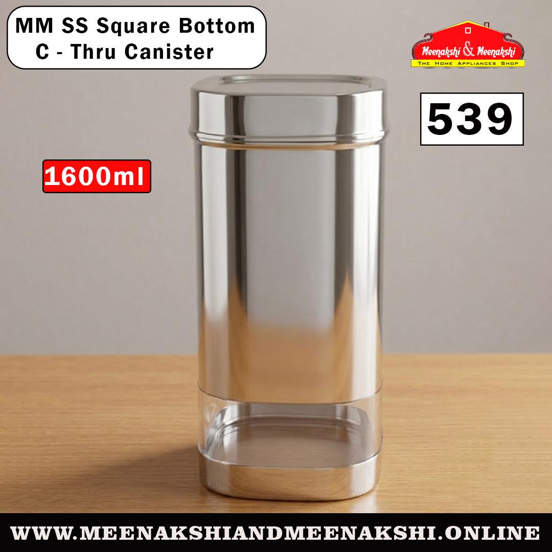 MM SS Square Bottom C-Thru Canister