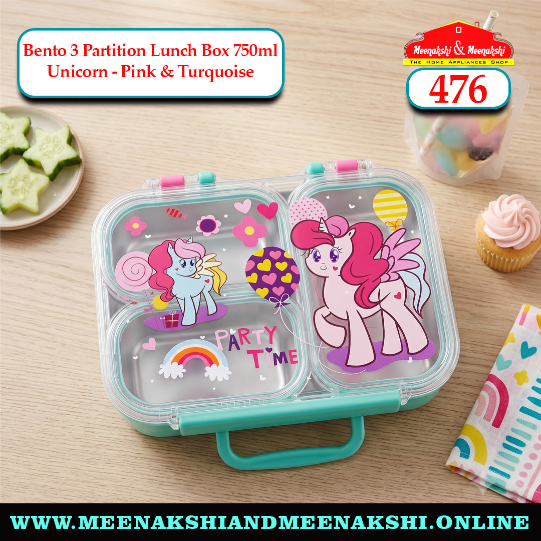 Bento 3 Partition Lunch Box 750ml