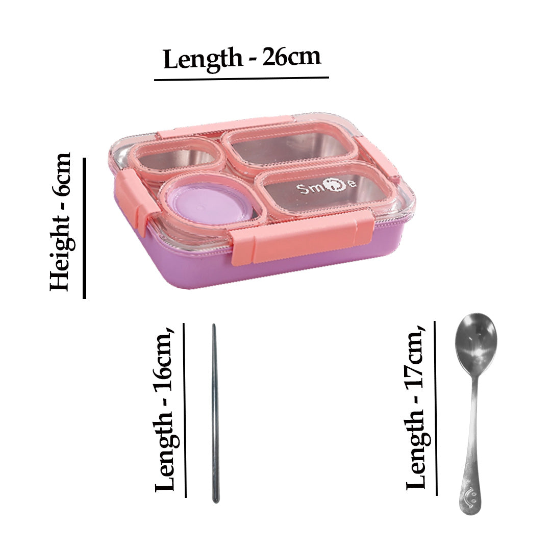 Bento 4 Partition Lunch Box 900ml + 150ml