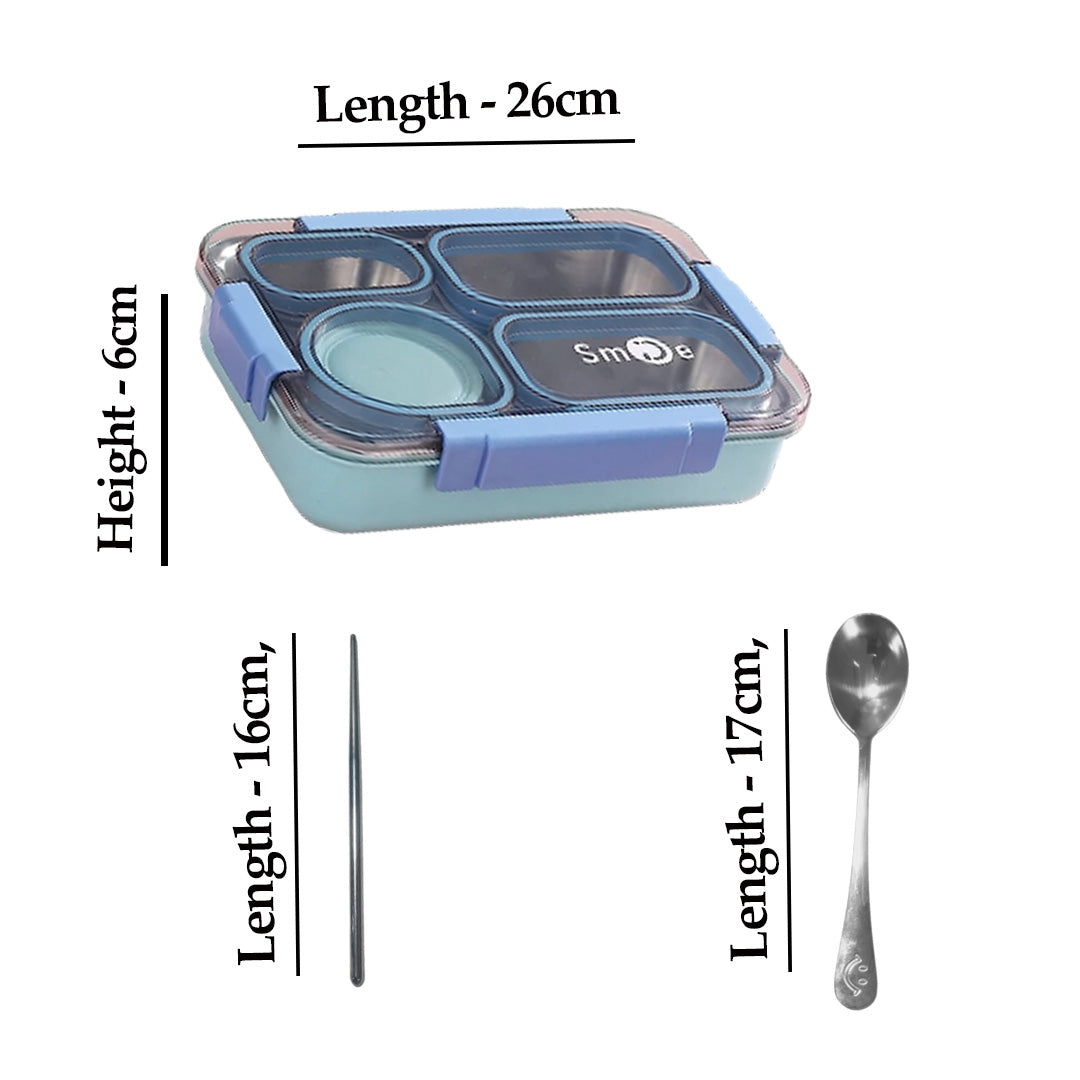 Bento 4 Partition Lunch Box 900ml + 150ml