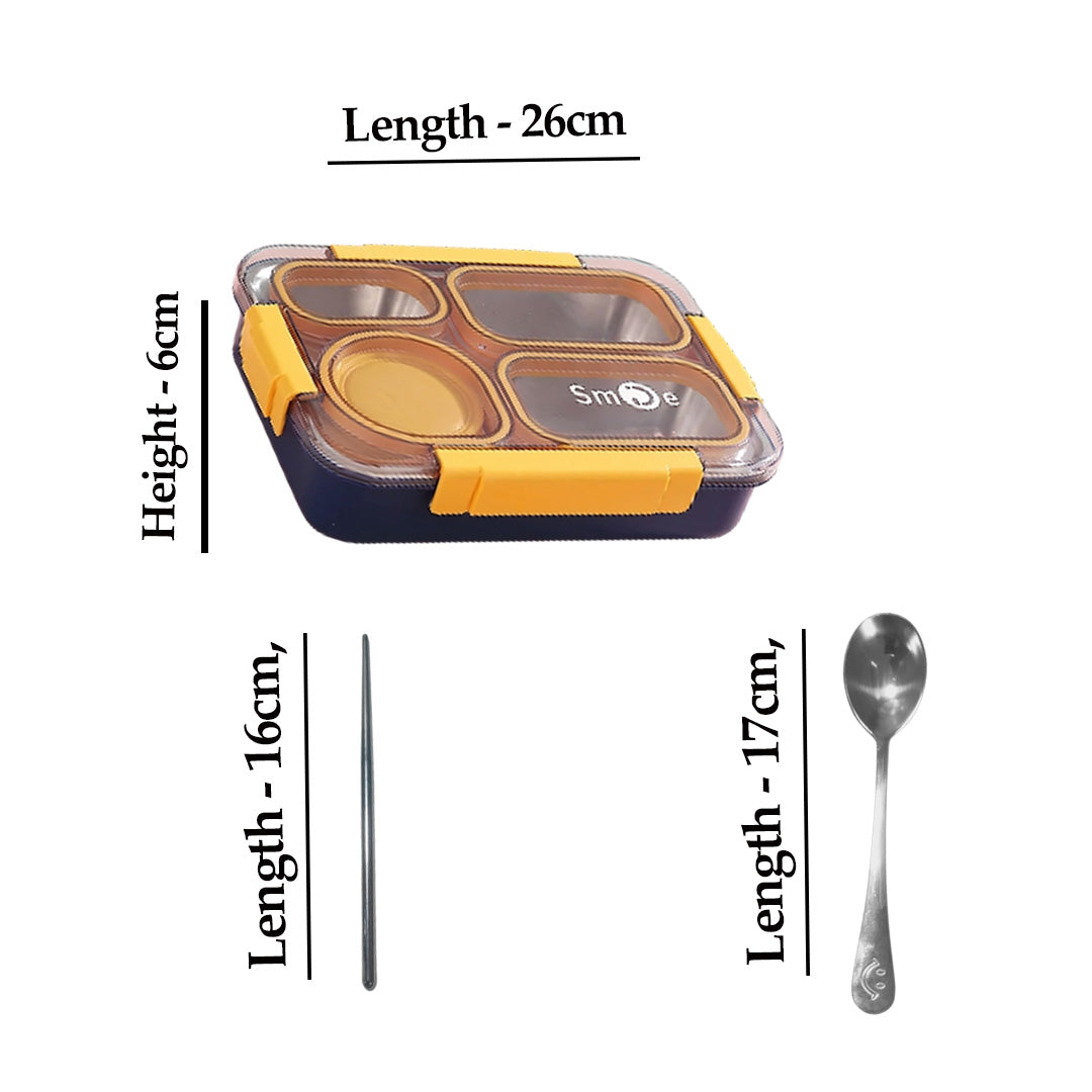 Bento 4 Partition Lunch Box 900ml + 150ml