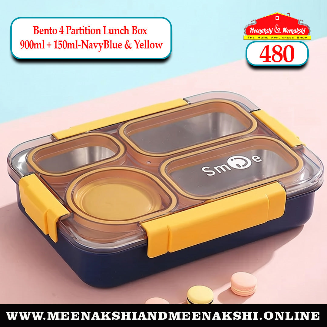 Bento 4 Partition Lunch Box 900ml + 150ml