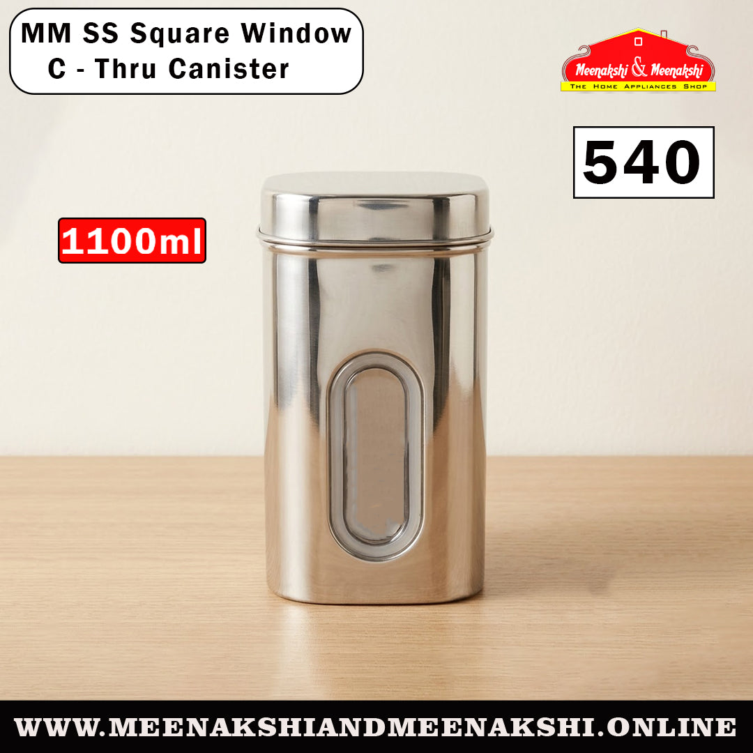 MM SS Square Window C-Thru Canister