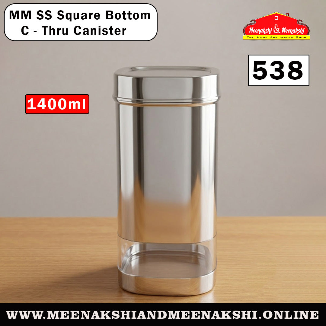 MM SS Square Bottom C-Thru Canister