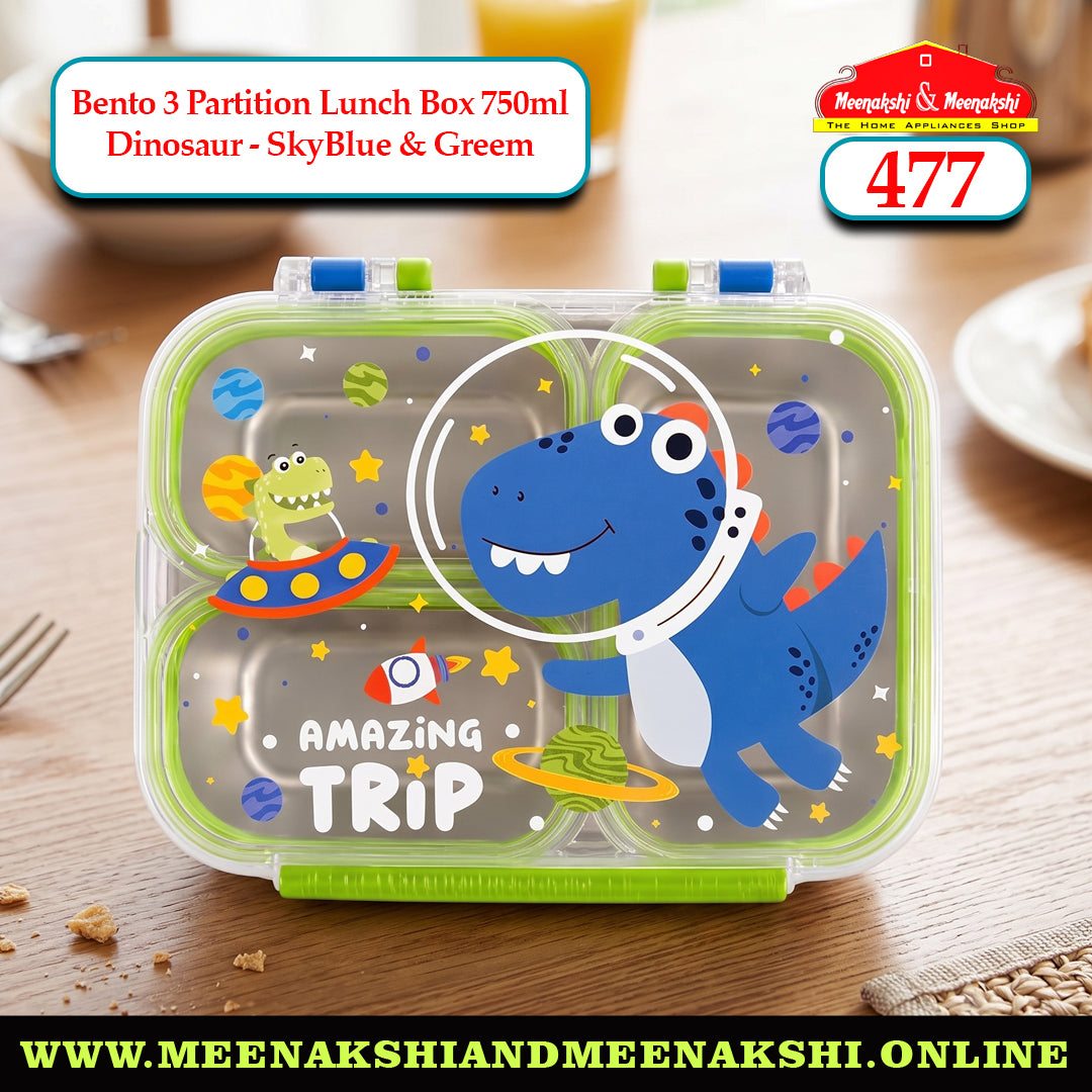 Bento 3 Partition Lunch Box 750ml