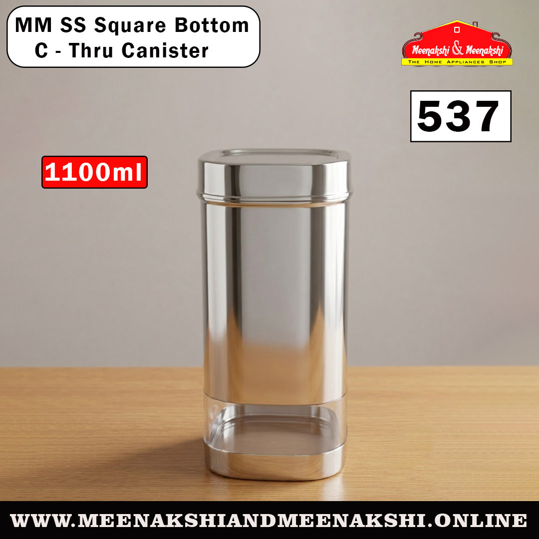 MM SS Square Bottom C-Thru Canister