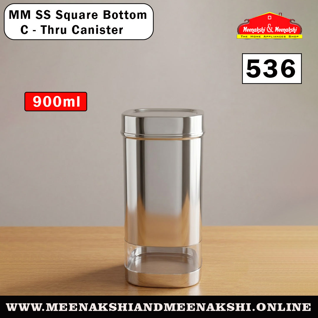 MM SS Square Bottom C-Thru Canister