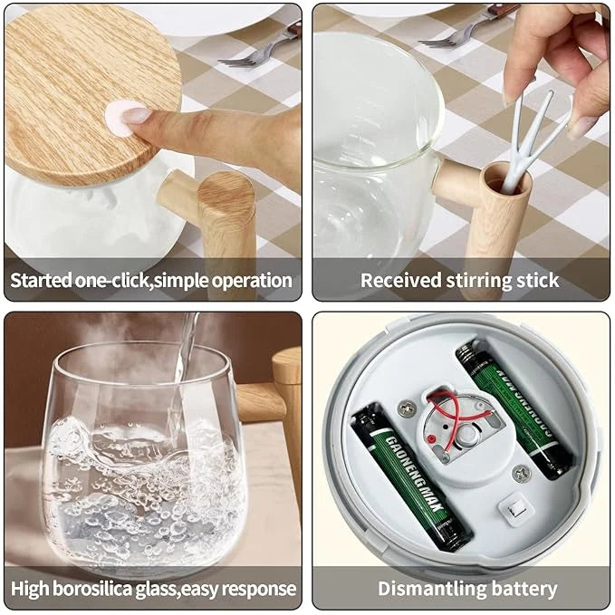 MM GLASS MUG SELF STIRING MM2301