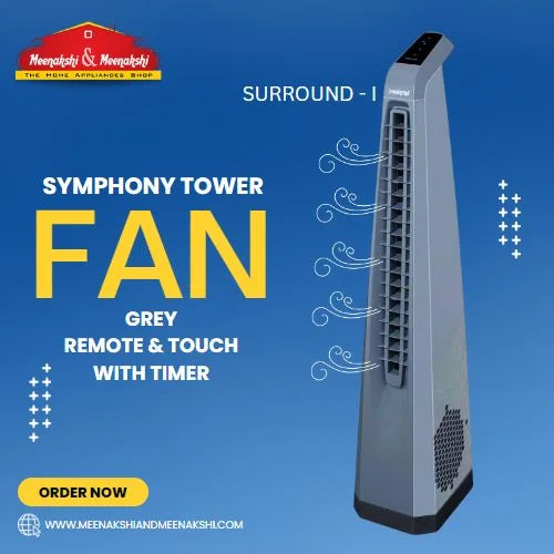 SYMPHONY TOWER FAN GREY REMOTE & TOUCH WITH TIMER
