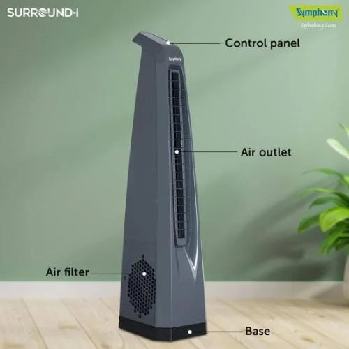 SYMPHONY TOWER FAN GREY REMOTE & TOUCH WITH TIMER