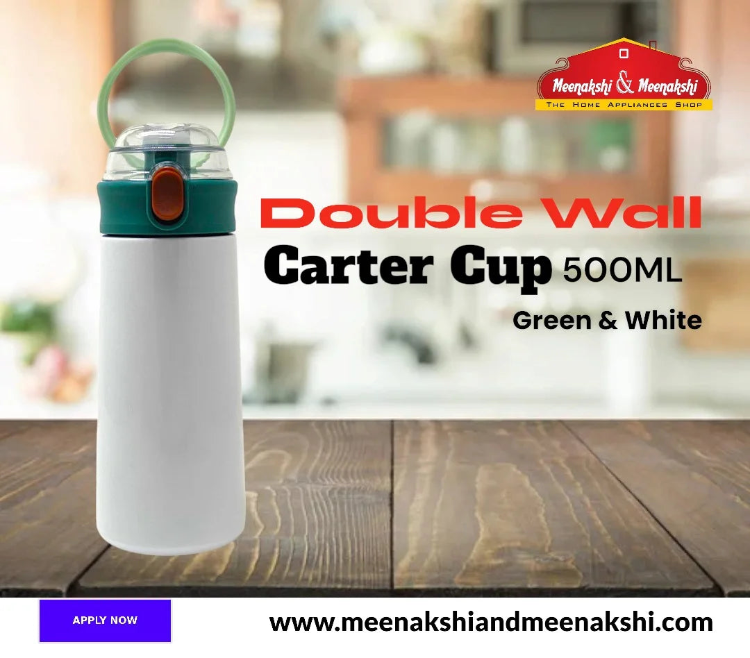 Double Wall Carter Cup Green & White 500ml MM1034