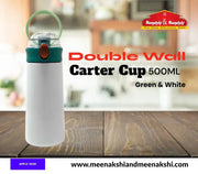 Double Wall Carter Cup Green & White 500ml MM1034