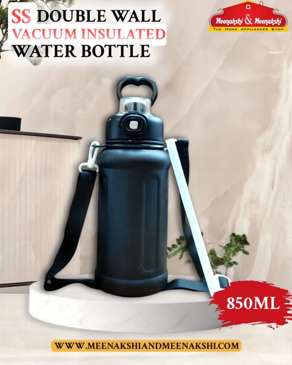 SS Double Wall Vacuum Insulated Water Bottle Black MM1420