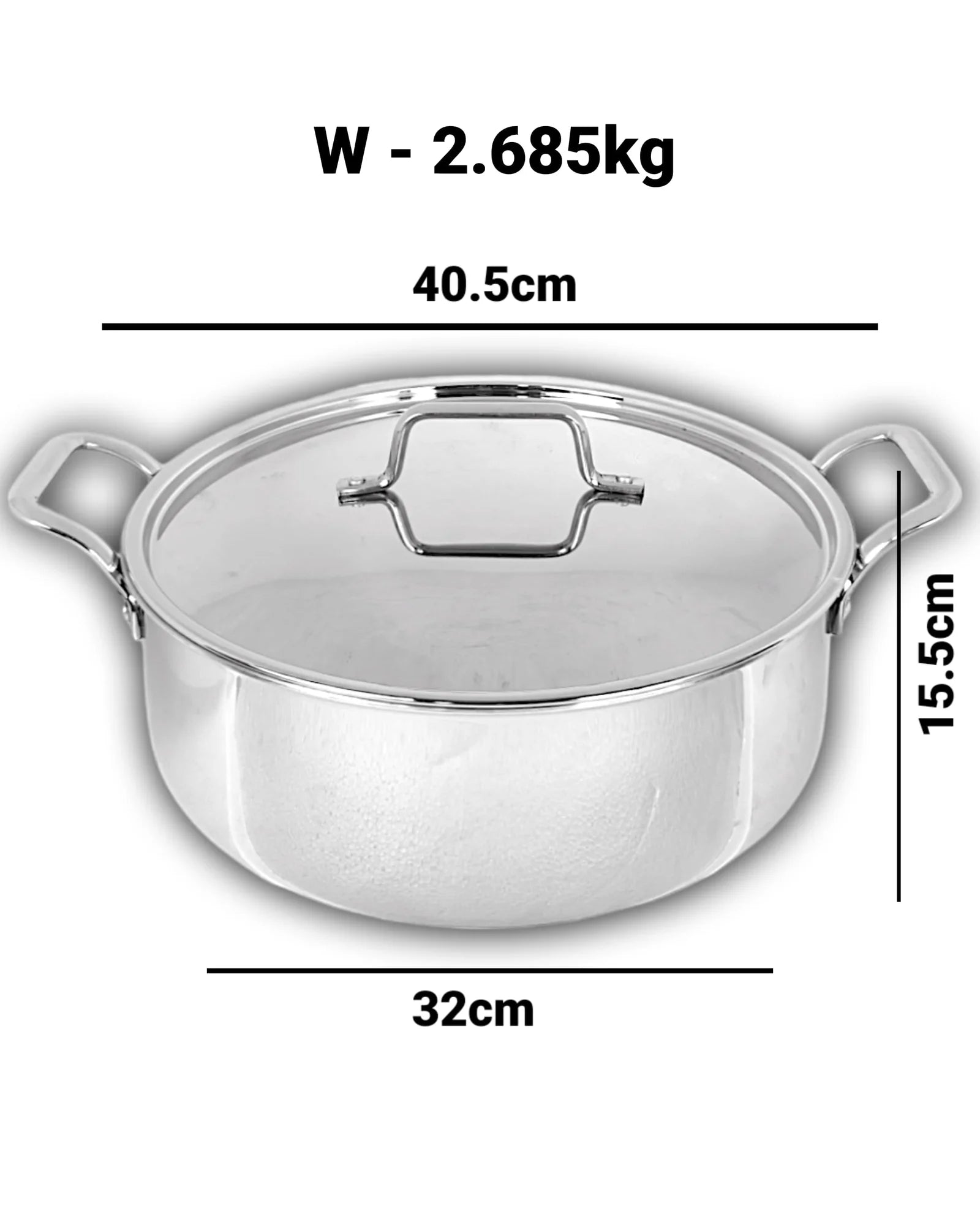 MM 2Pcs Triply Skillet Briyani Pot 26cm & 30cm MM2316