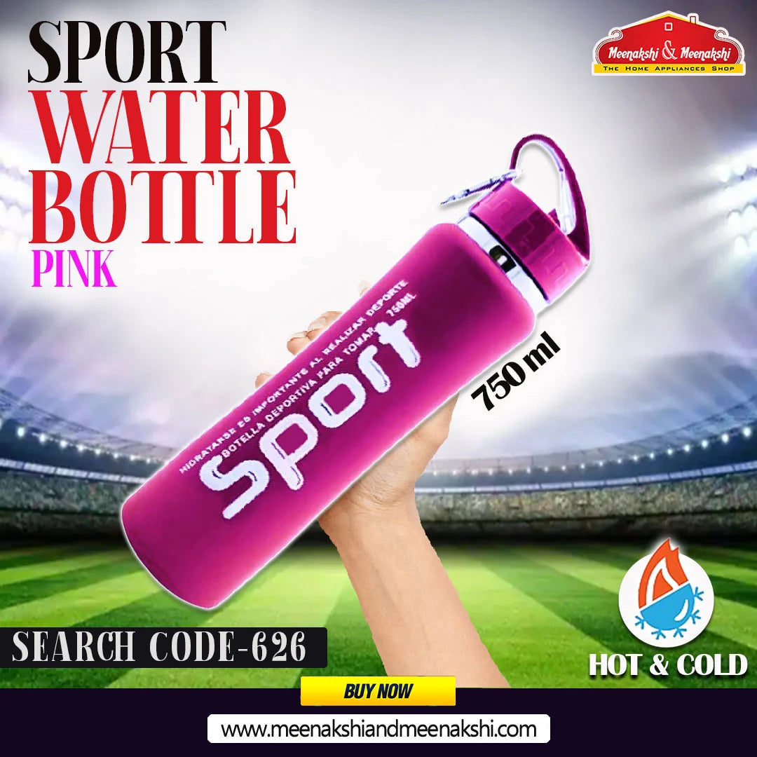 Sports Water Bottle Pink 750 ml MM626