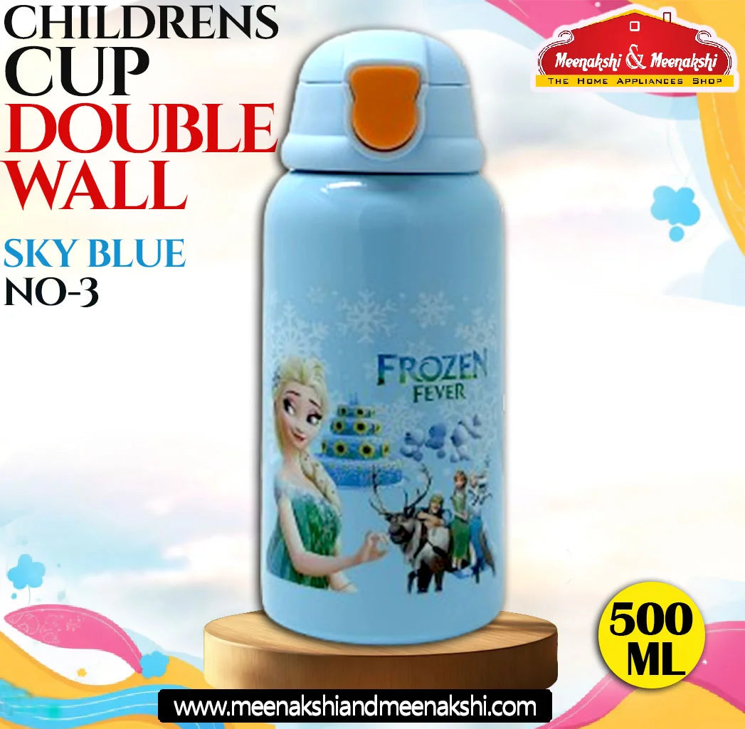 CHILDRENS CUP DOUBLE WALL SKY BLUE NO-3 500ML MM1019