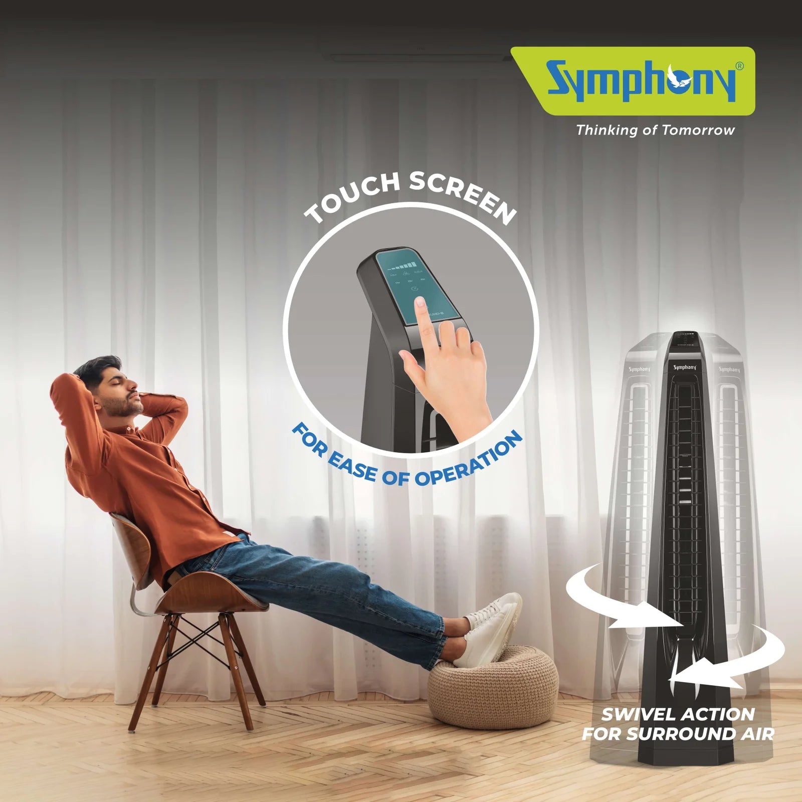 SYMPHONY TOWER FAN BLDC REMOTE & TOUCH WITH TIMER