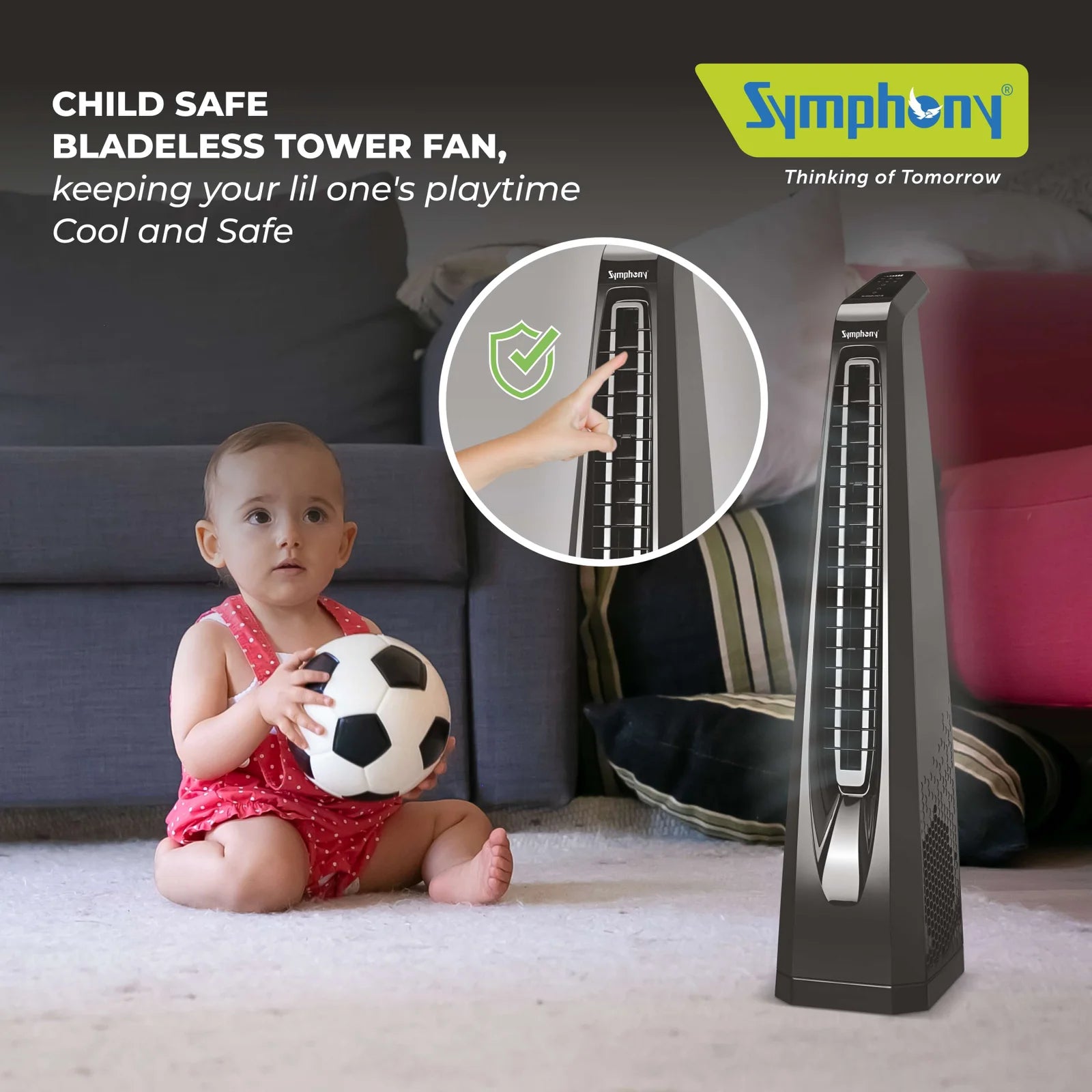 SYMPHONY TOWER FAN BLDC REMOTE & TOUCH WITH TIMER
