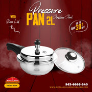 MM SS 2L Pressure Pan with Glass Lid Sandwich Bottom Tech