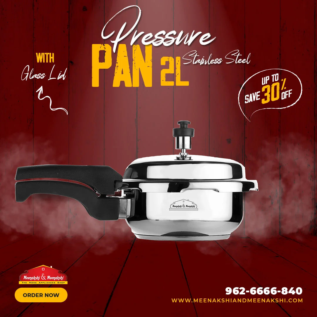 MM SS 2L Pressure Pan with Glass Lid Sandwich Bottom Tech