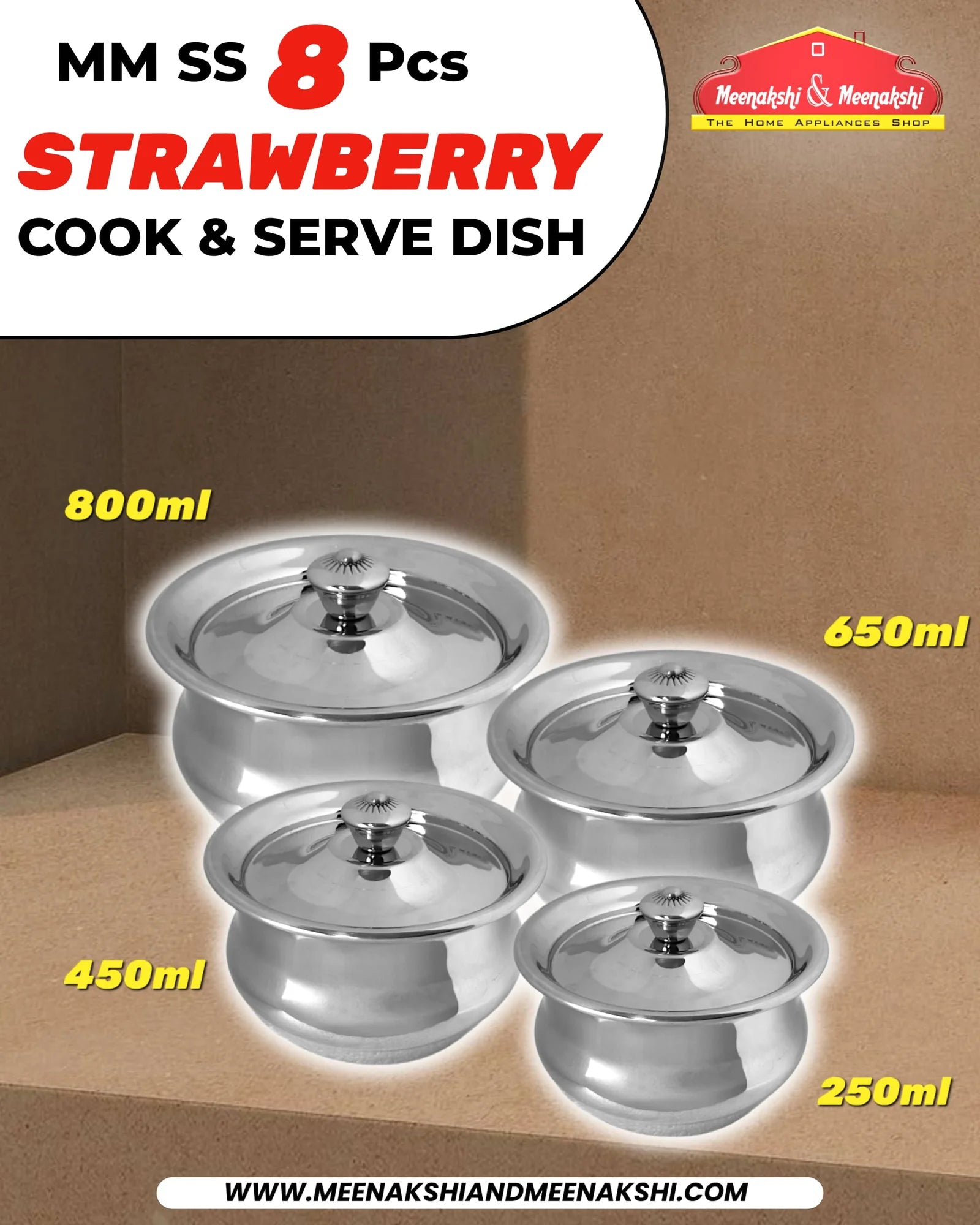 MM SS 8Pcs Strawberry Cook & Serve Dish MM2542