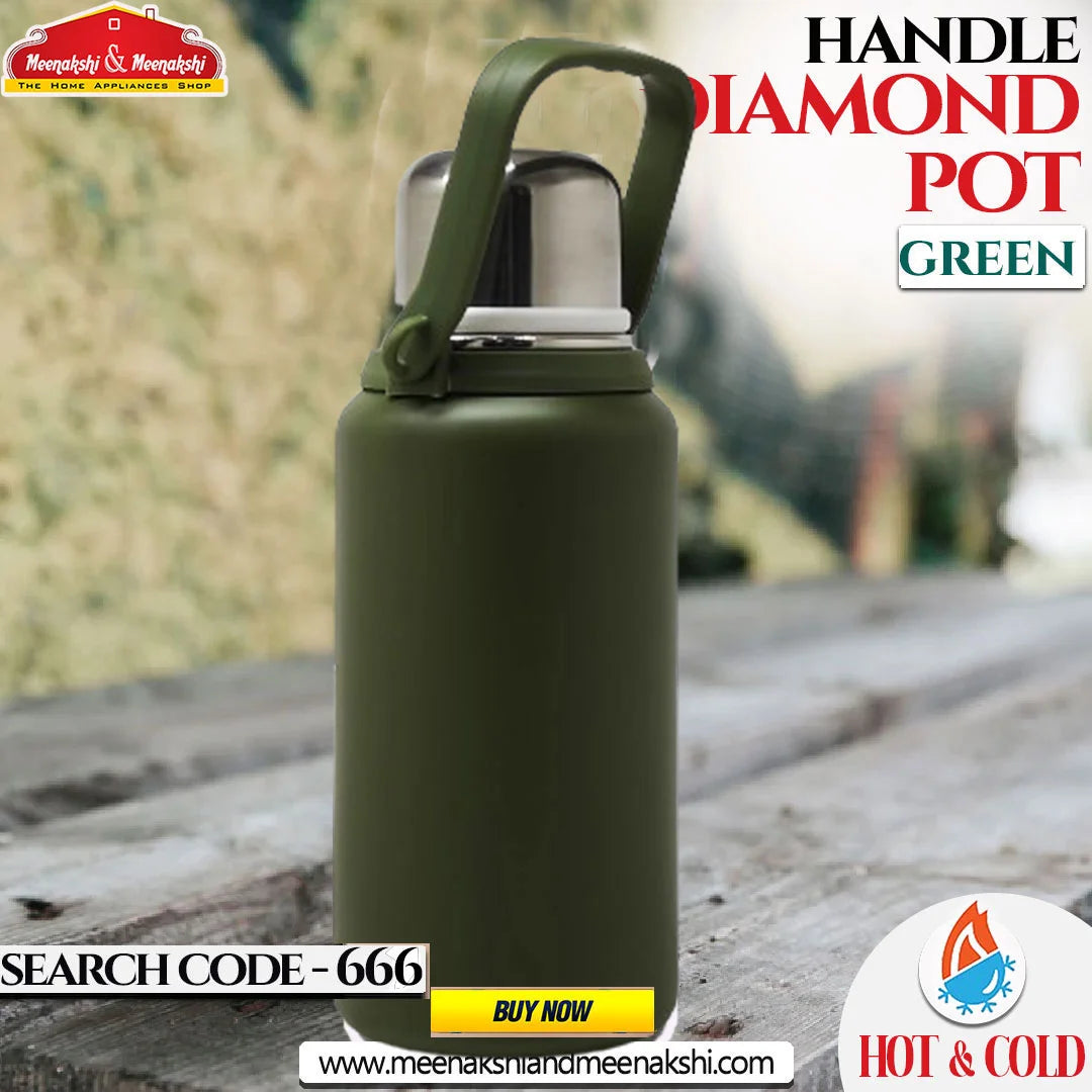 Handle Diamond Pot Green 1000 ml MM666