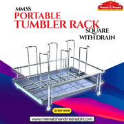 MM SS PORTABLE TUMBLER RACK SQUARE WITH DRAIN MM402