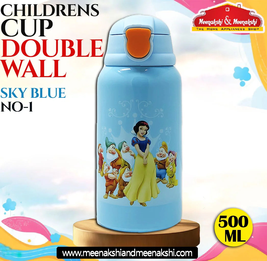 CHILDRENS CUP DOUBLE WALL SKY BLUE NO-1 500ML MM1017