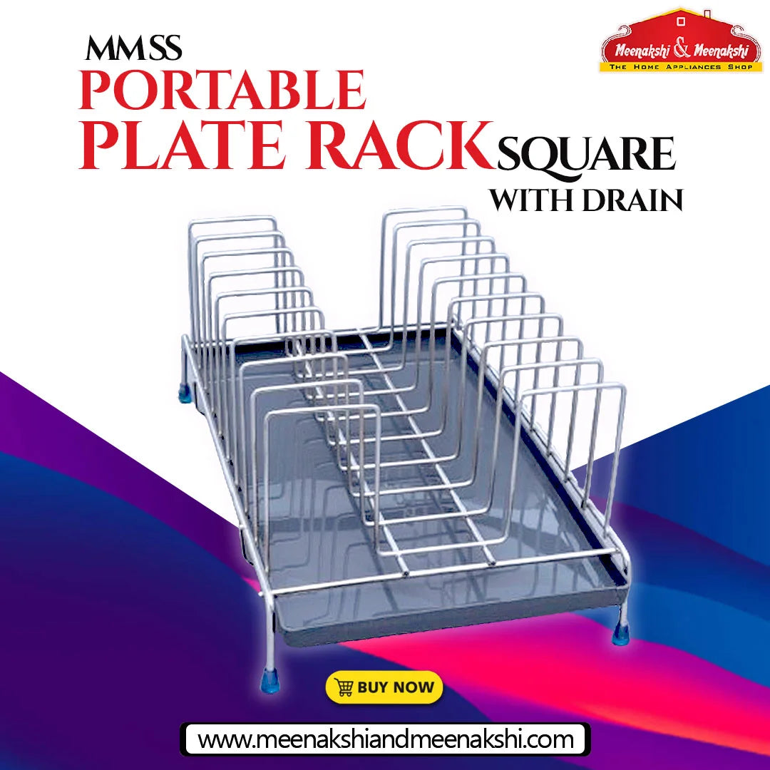 MM SS PORTABLE PLATE RACK SQUARE WITH DRAIN MM403