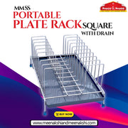 MM SS PORTABLE PLATE RACK SQUARE WITH DRAIN MM403