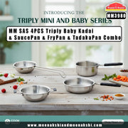 MM SAS N 4PCS Triply Baby Kadai & SaucePan & FryPan & TadakaPan Combo MM3980