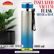 Insulated Vacuum Flask 900 ml Silver & Blue MM727